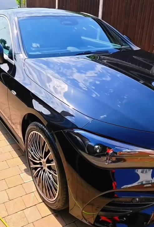 Water beading on a ceramic-coated panel
